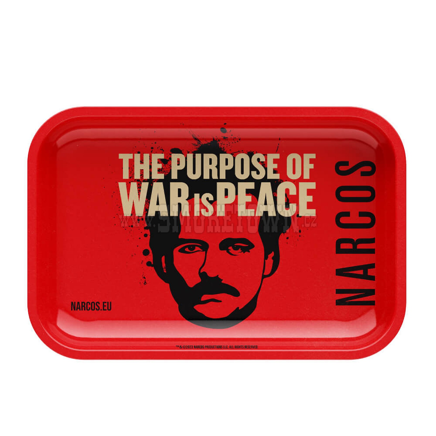 Narcos Metal Rolling Tray Red Small 14 x 18 cm
