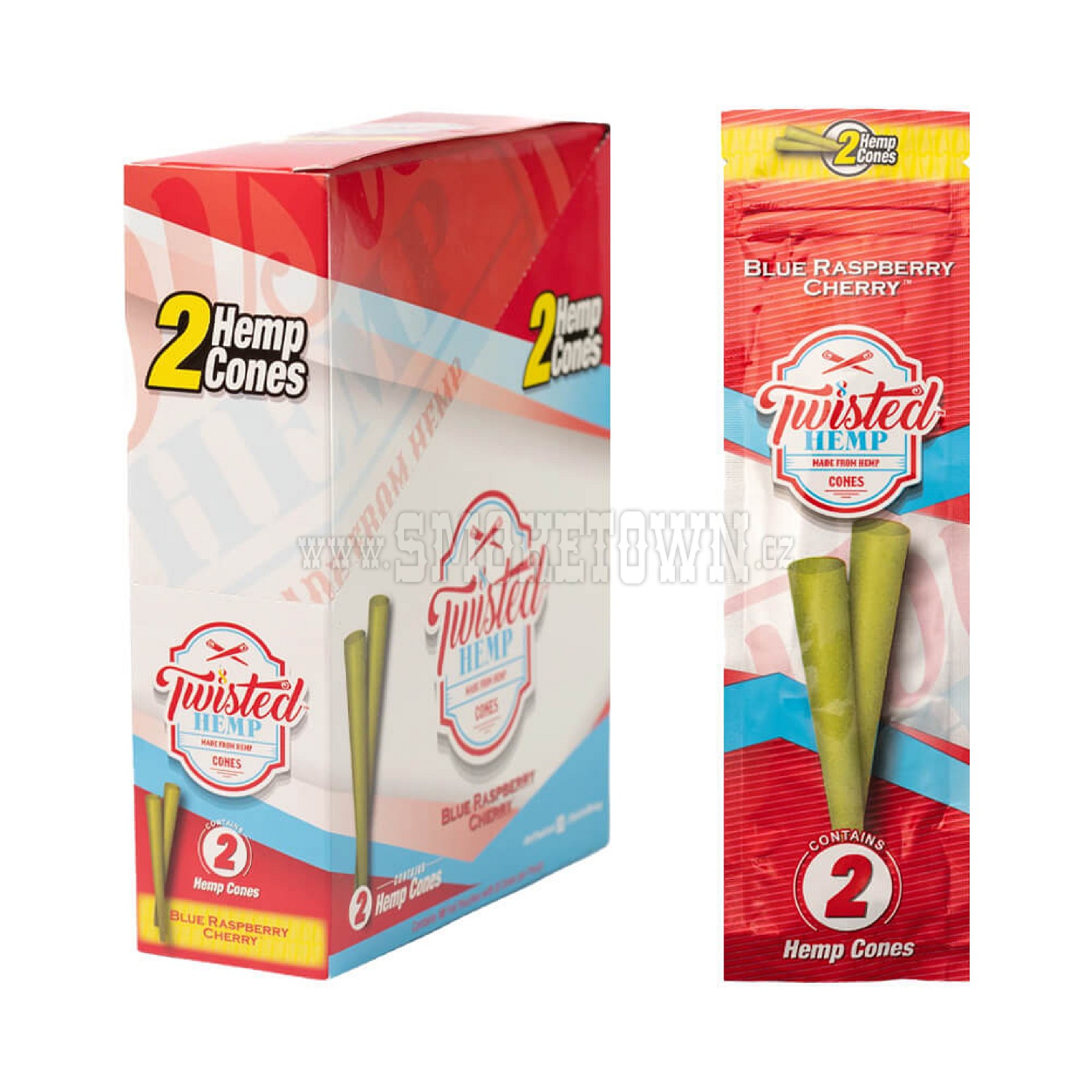 Twisted Hemp Cones Blunt Blue Raspberry Cherry