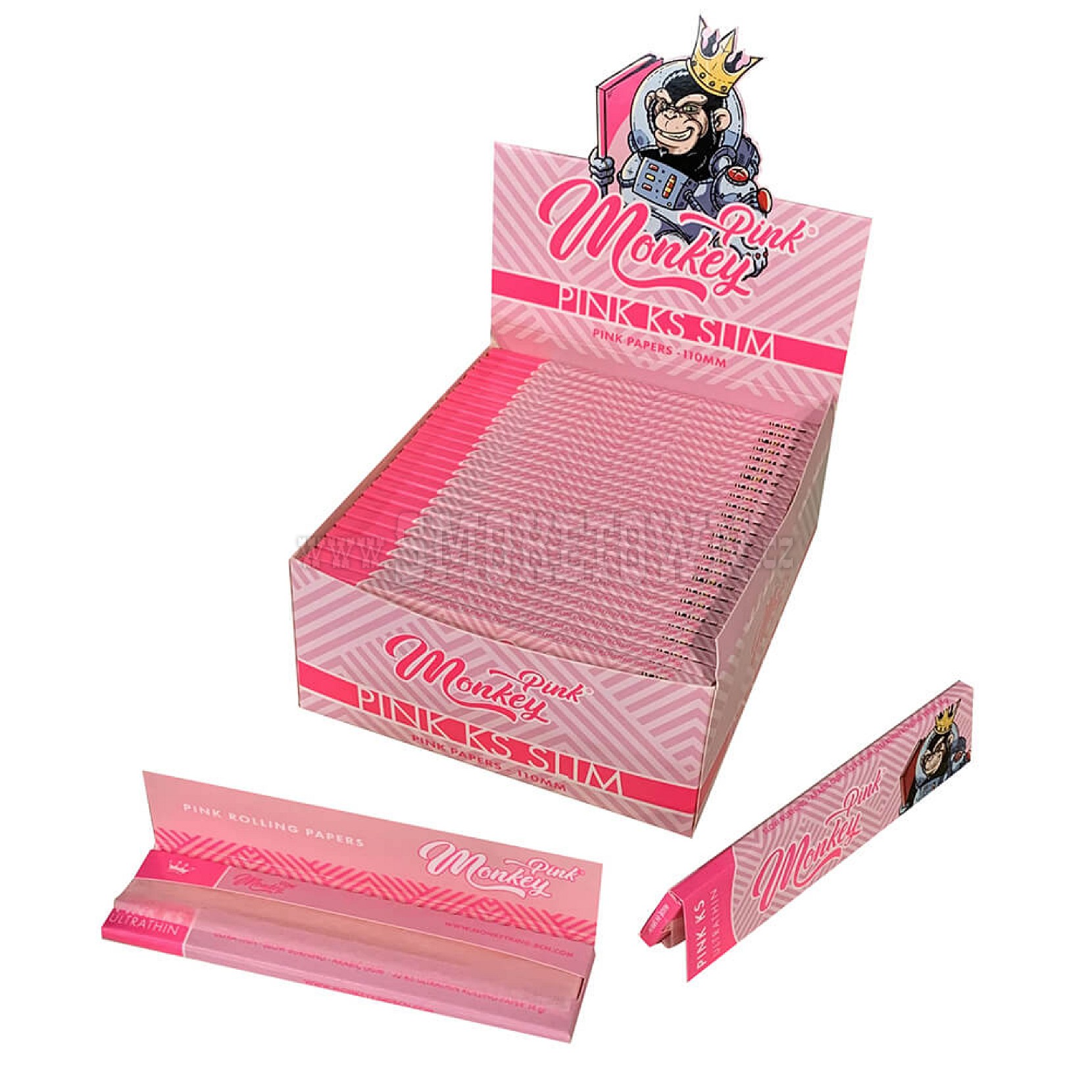 Monkey King Papers Pink KS Slim Rolling Papers