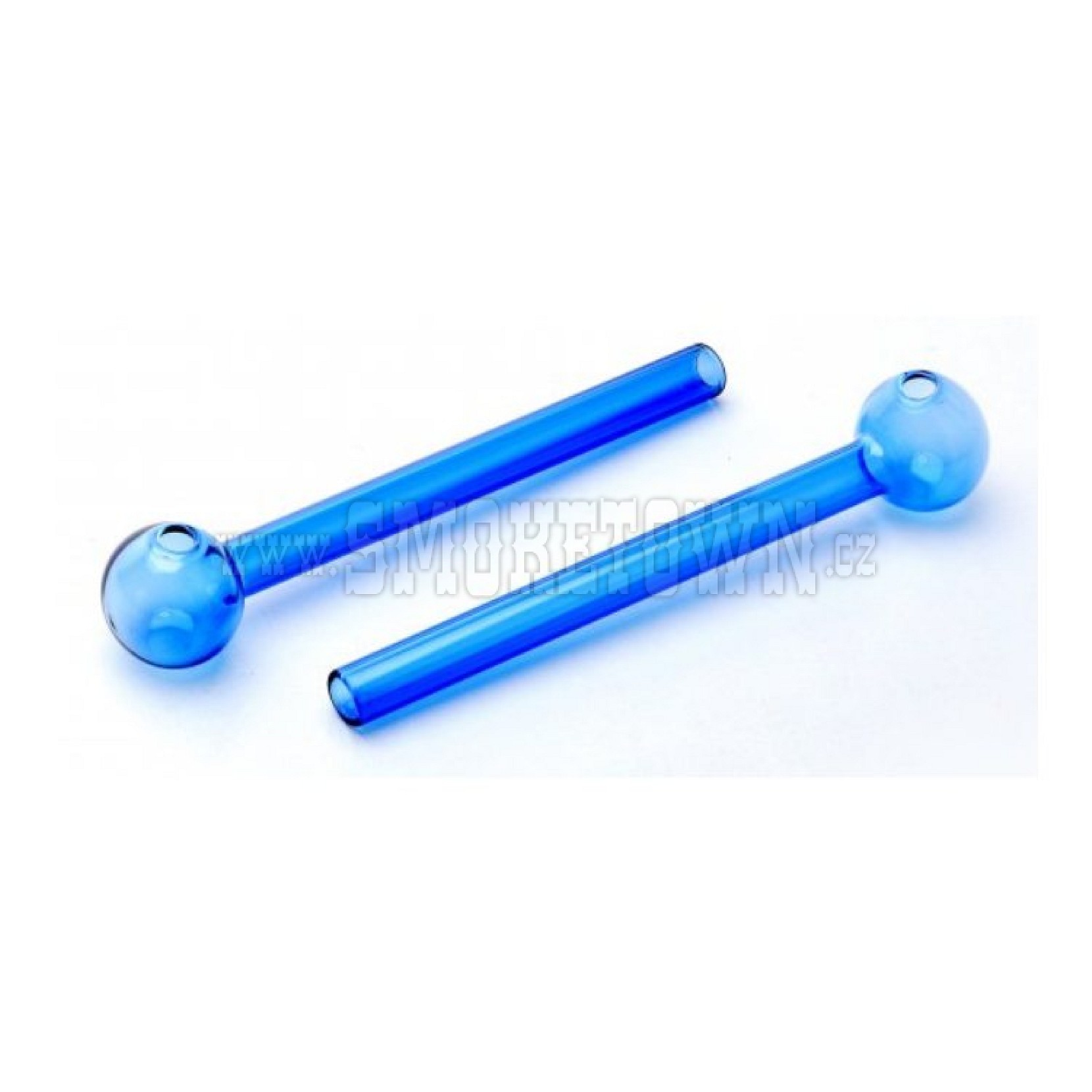 Glass Oil Pipe Blue, 15cm