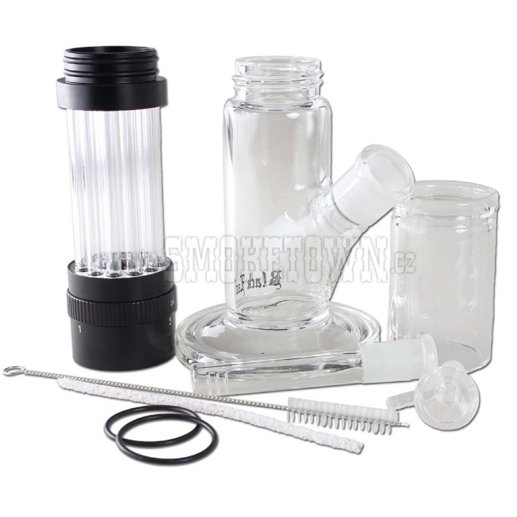 Black Leaf Glass Bong KIT Black 35cm