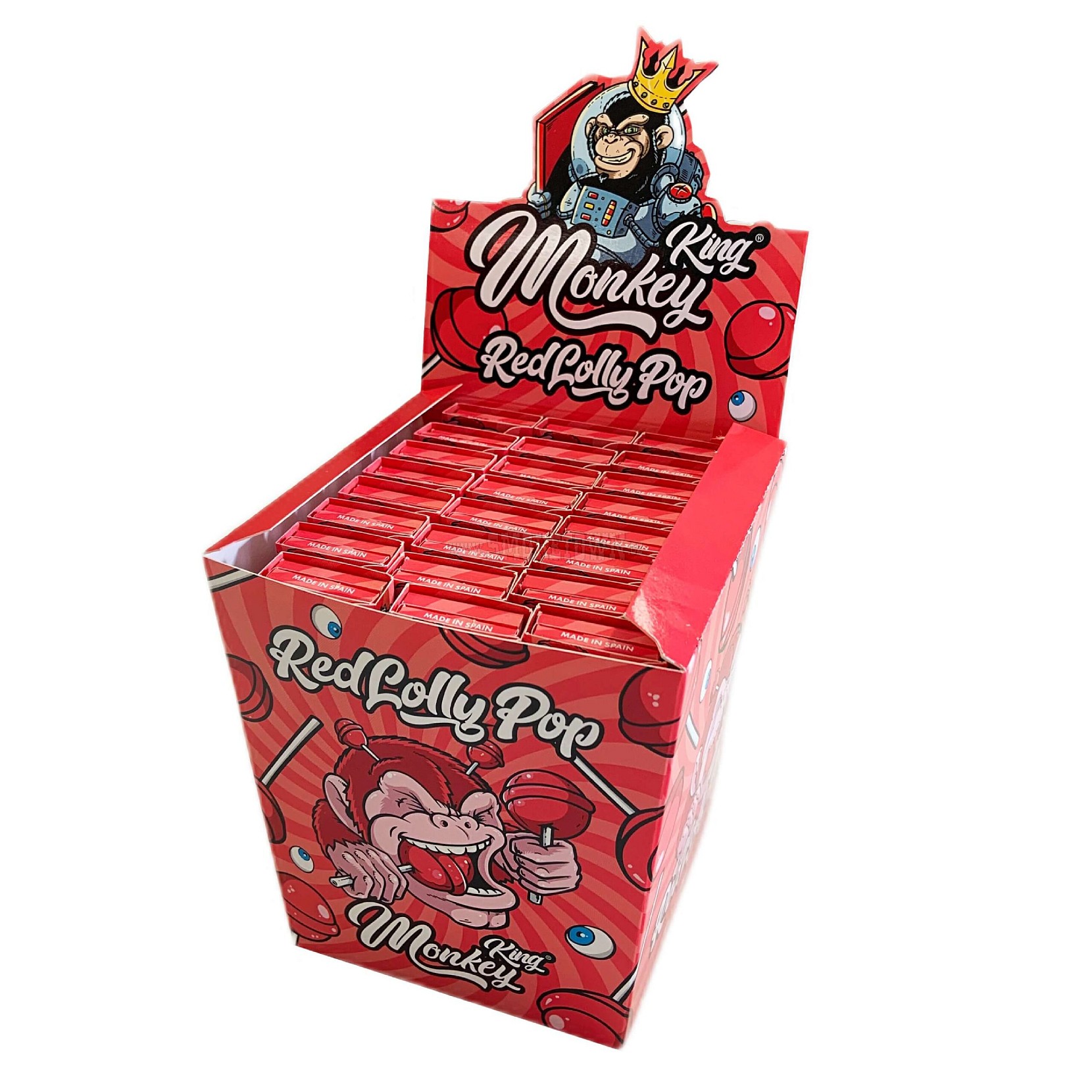 Monkey King Rolling Papers with Filter Tips Red Lolly Pop