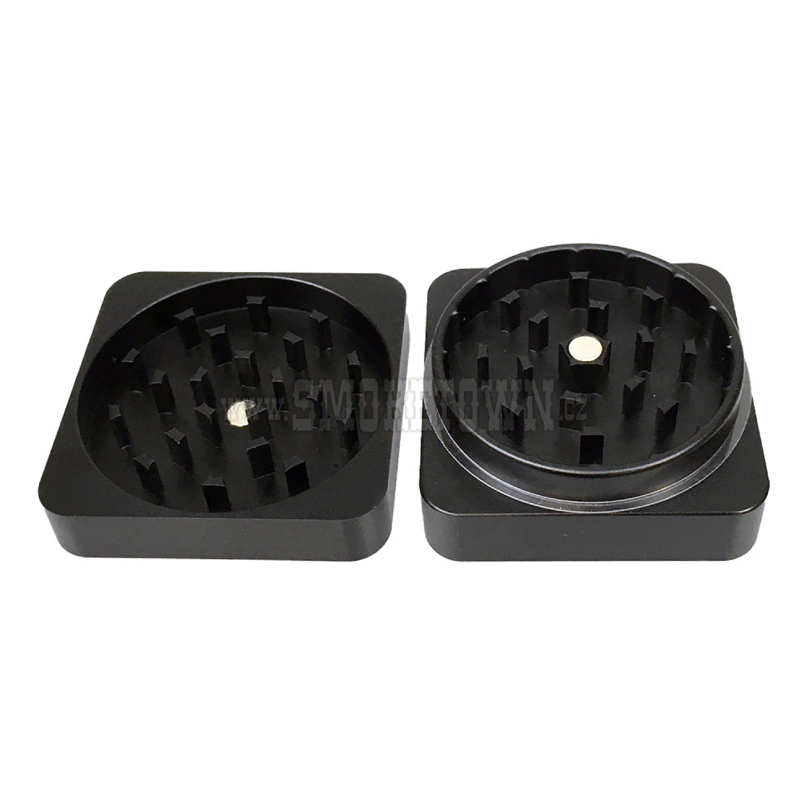 Best Buds Flat Square Aluminium Grinder Onyx - 2 Part
