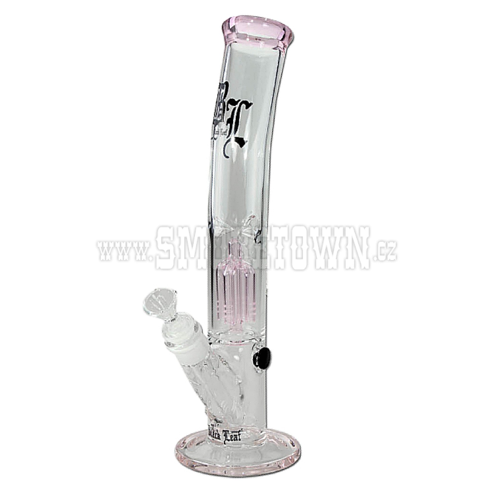 Black Leaf Ice Bong with Percolator White