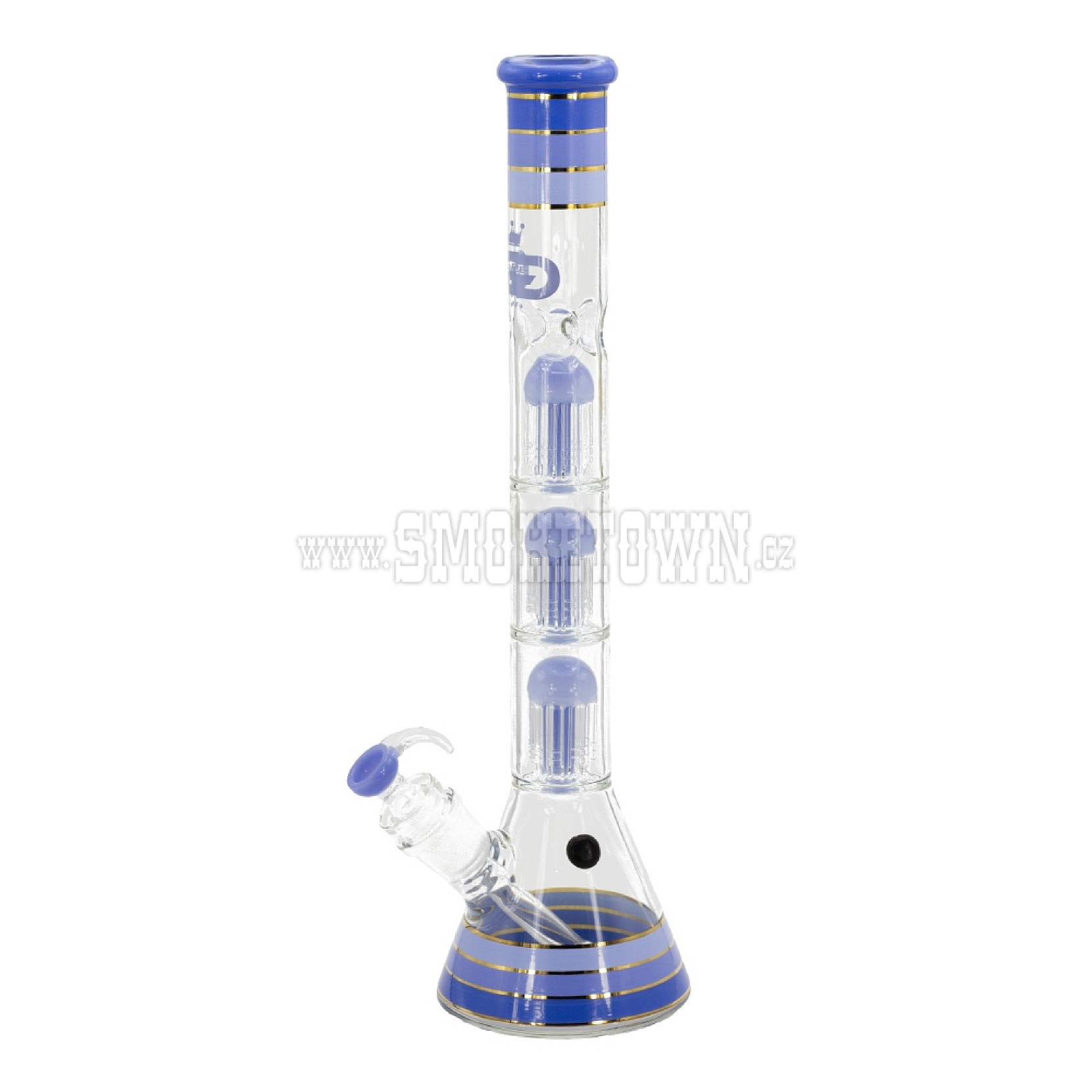 Grace Glass Bong 3x Percoolater Tree blue 50cm