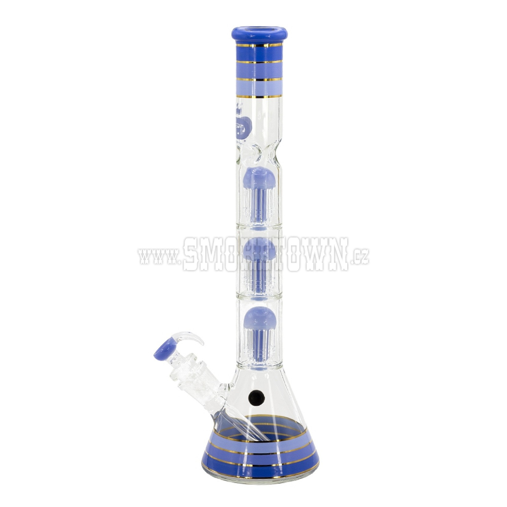 Grace Glass Bong 3x Percoolater Tree blue 50cm