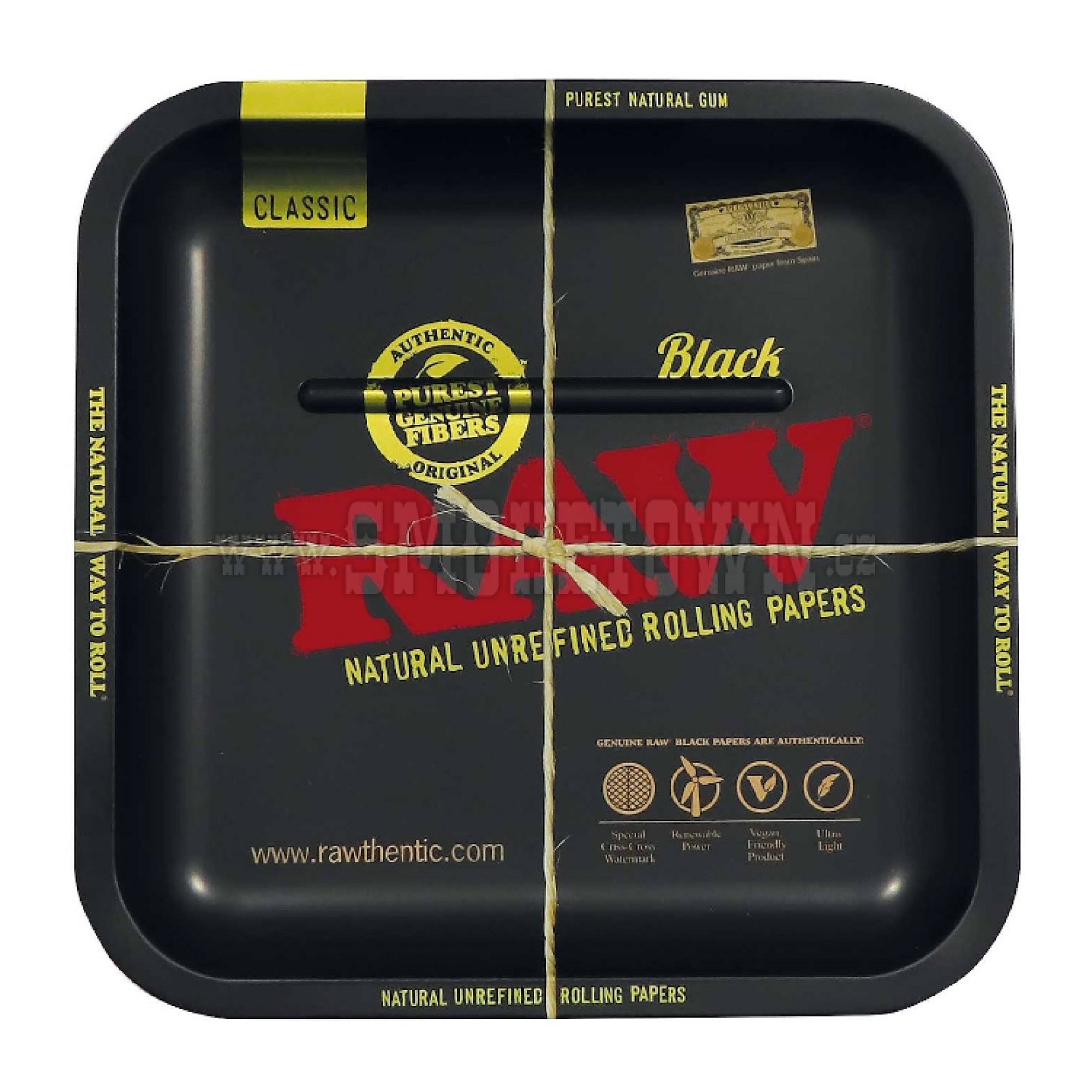RAW BLACK METAL SQUARE ROLLING TRAY