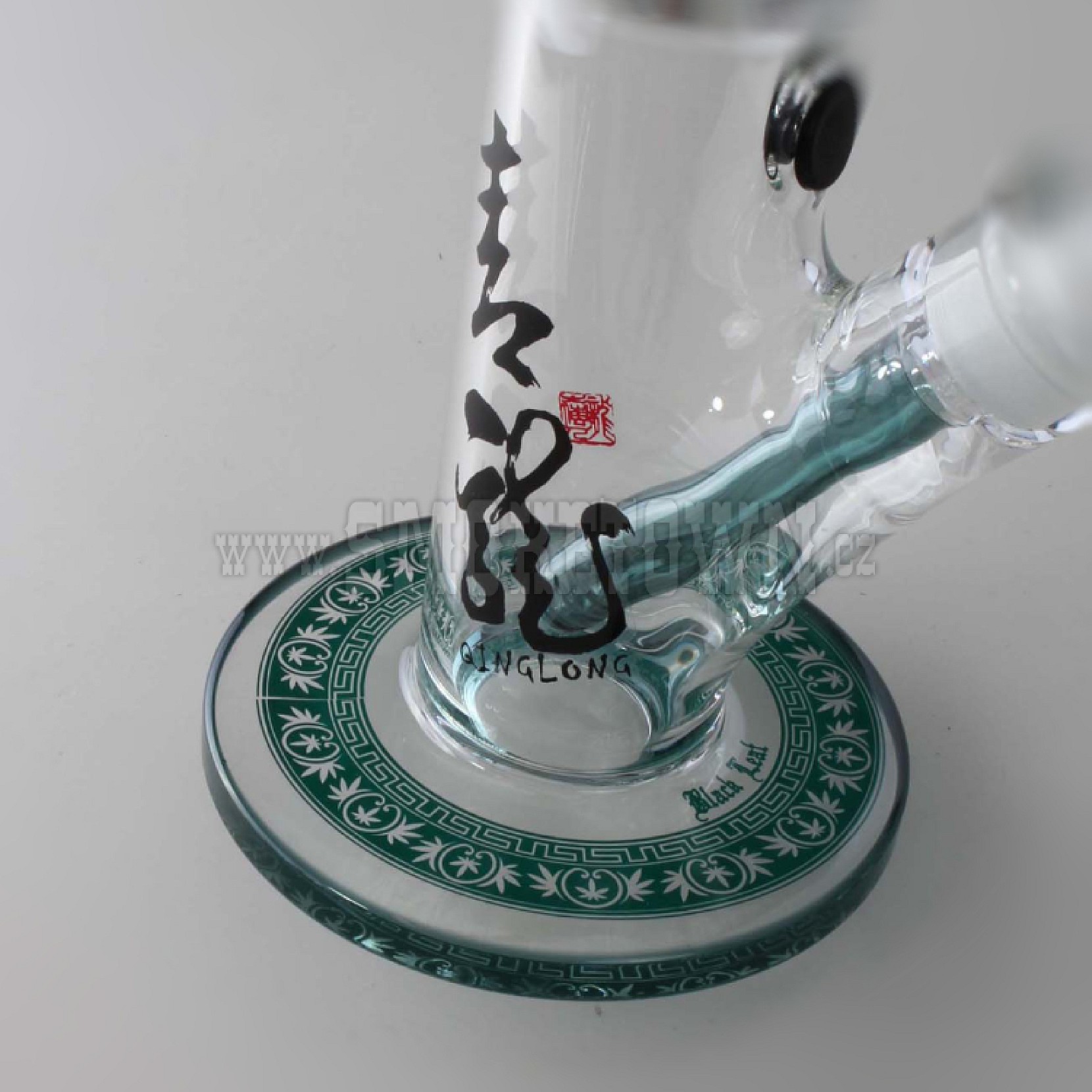 Black Leaf Cylinder Bong 10-Arm Tree Perc QINGLONG
