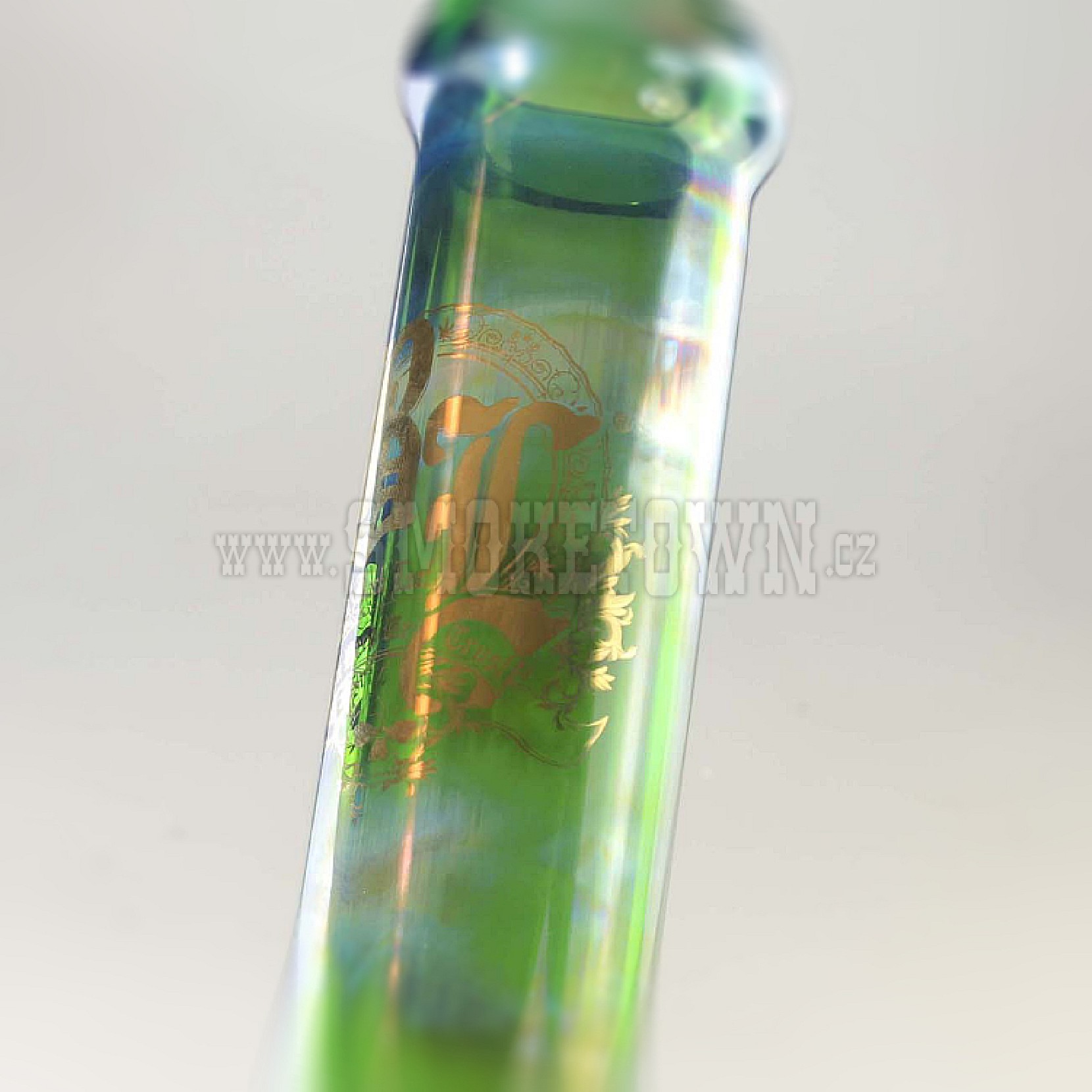 Black Leaf Cylinder Bong silver vapourised 39cm
