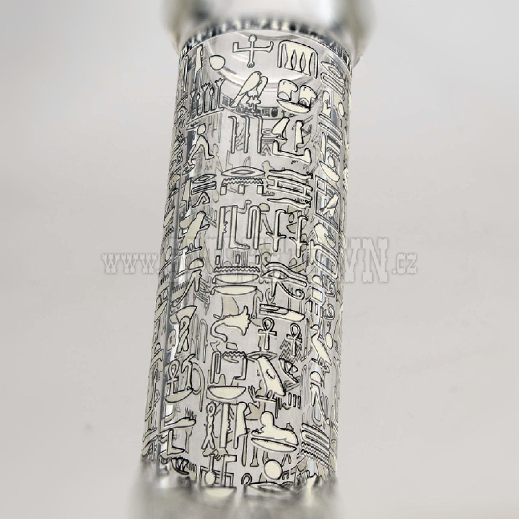 Black Leaf Hieroglyphs Beaker Bong Ice Glow 7mm