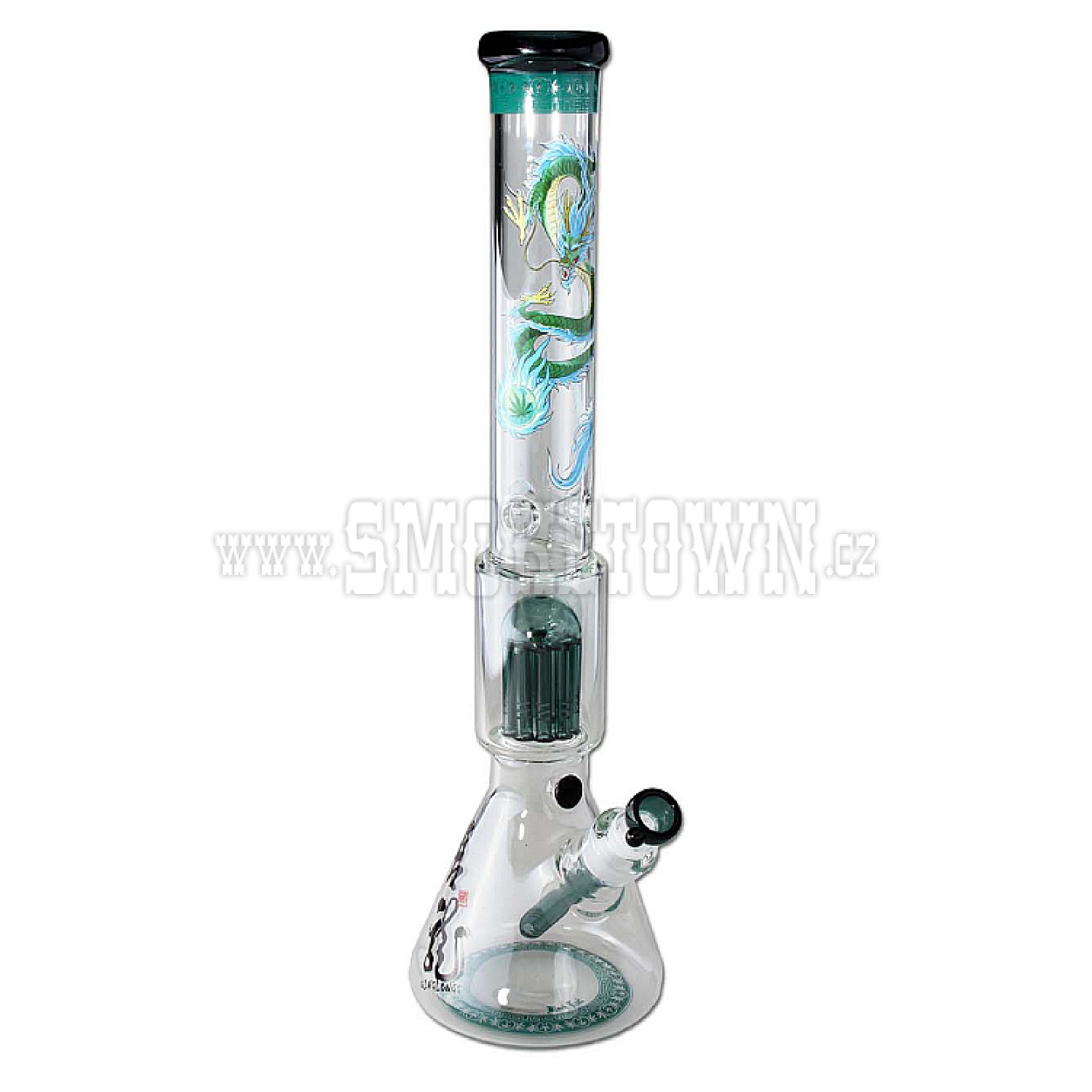 Black Leaf Beaker Bong 10-Arm Tree Perco QINGLONG