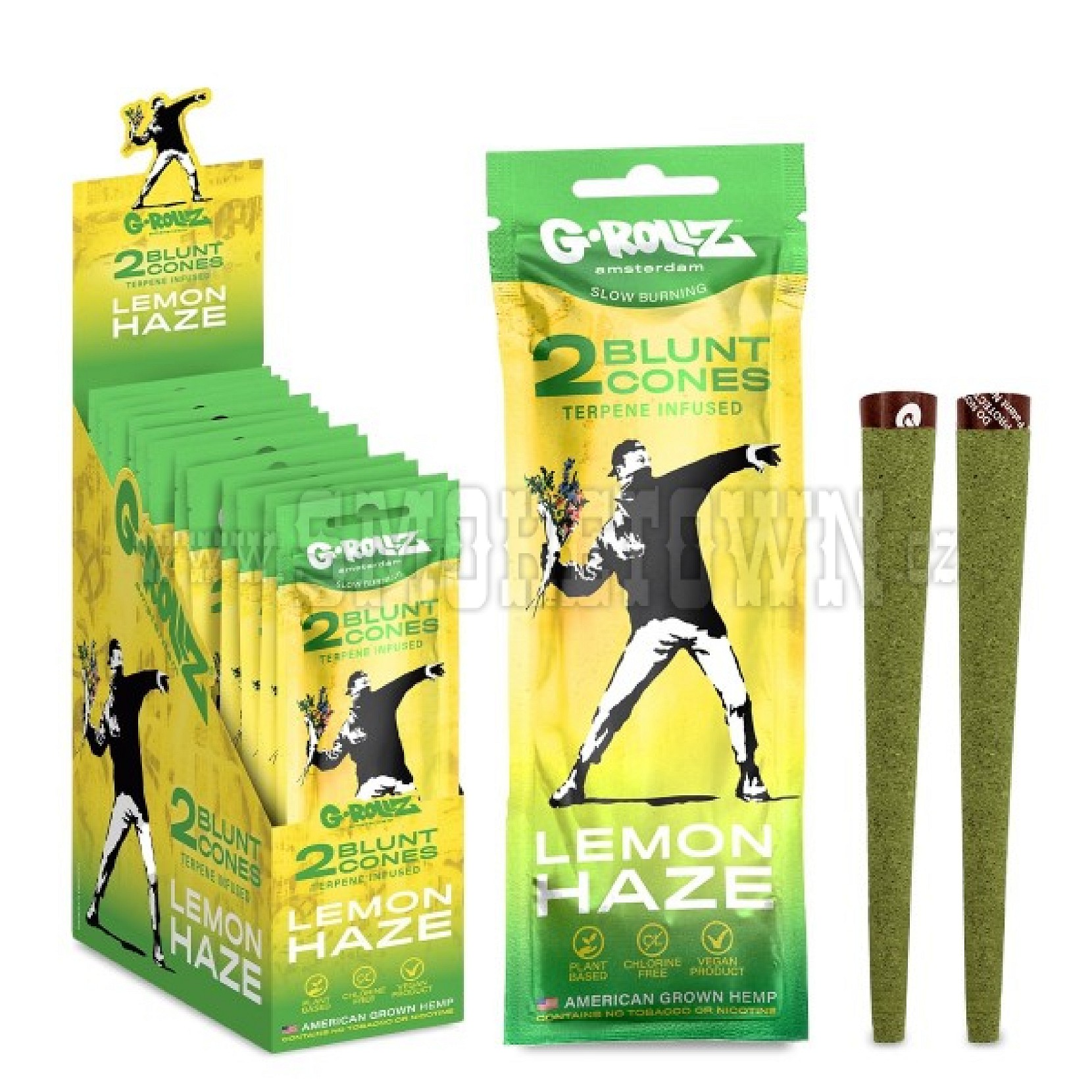 G-Rollz | Banksys Graffiti - 2x Lemon Haze Terpene-infused Cones