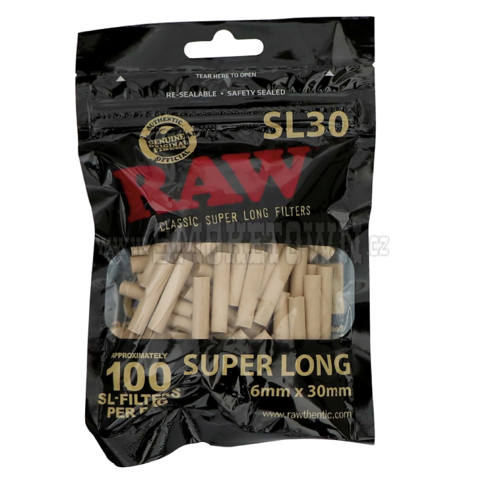 RAW BLACK FILTERS 6 X 30mm, 100ks