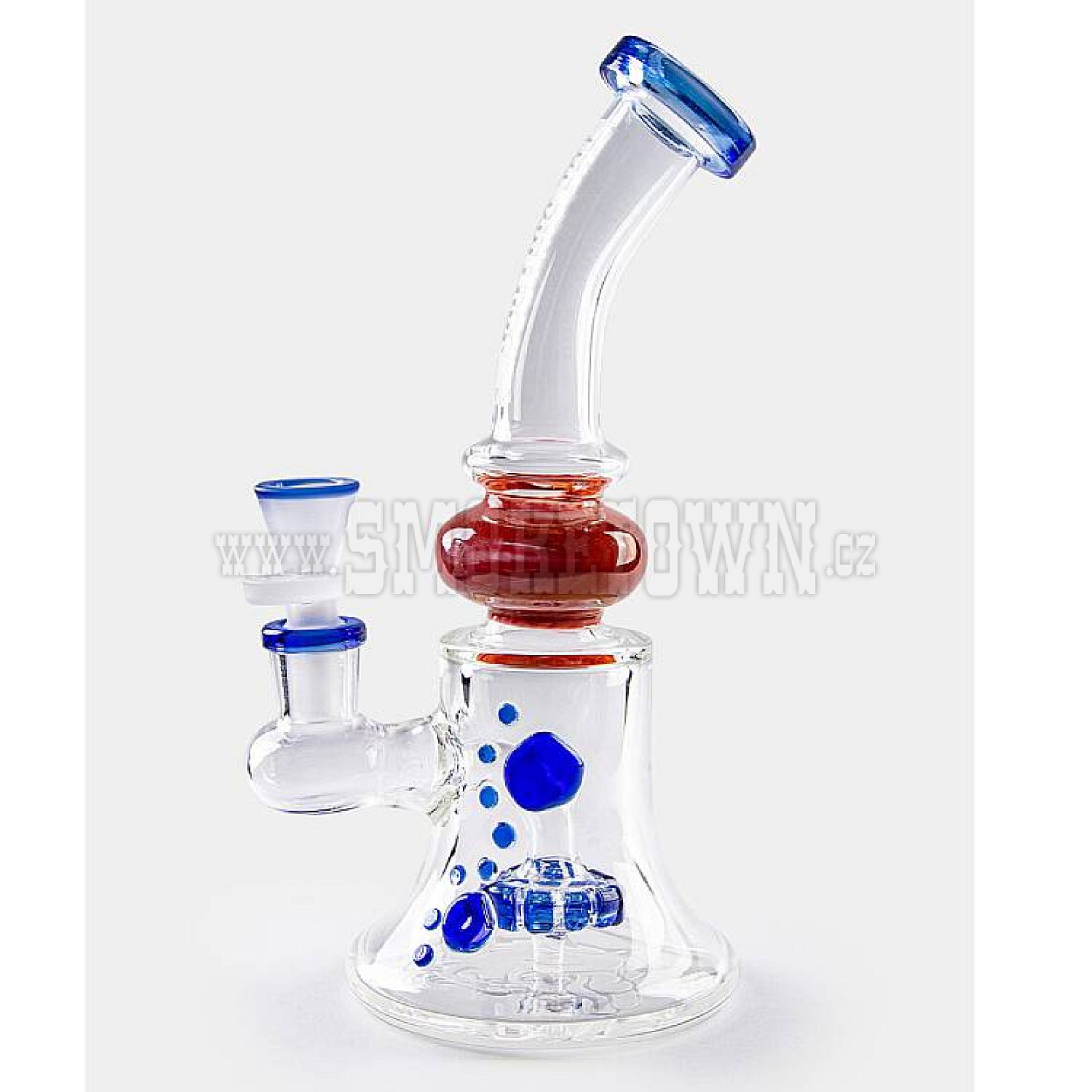 Glass Bong BULLDOG TBA x CALVO 23cm blue+red.