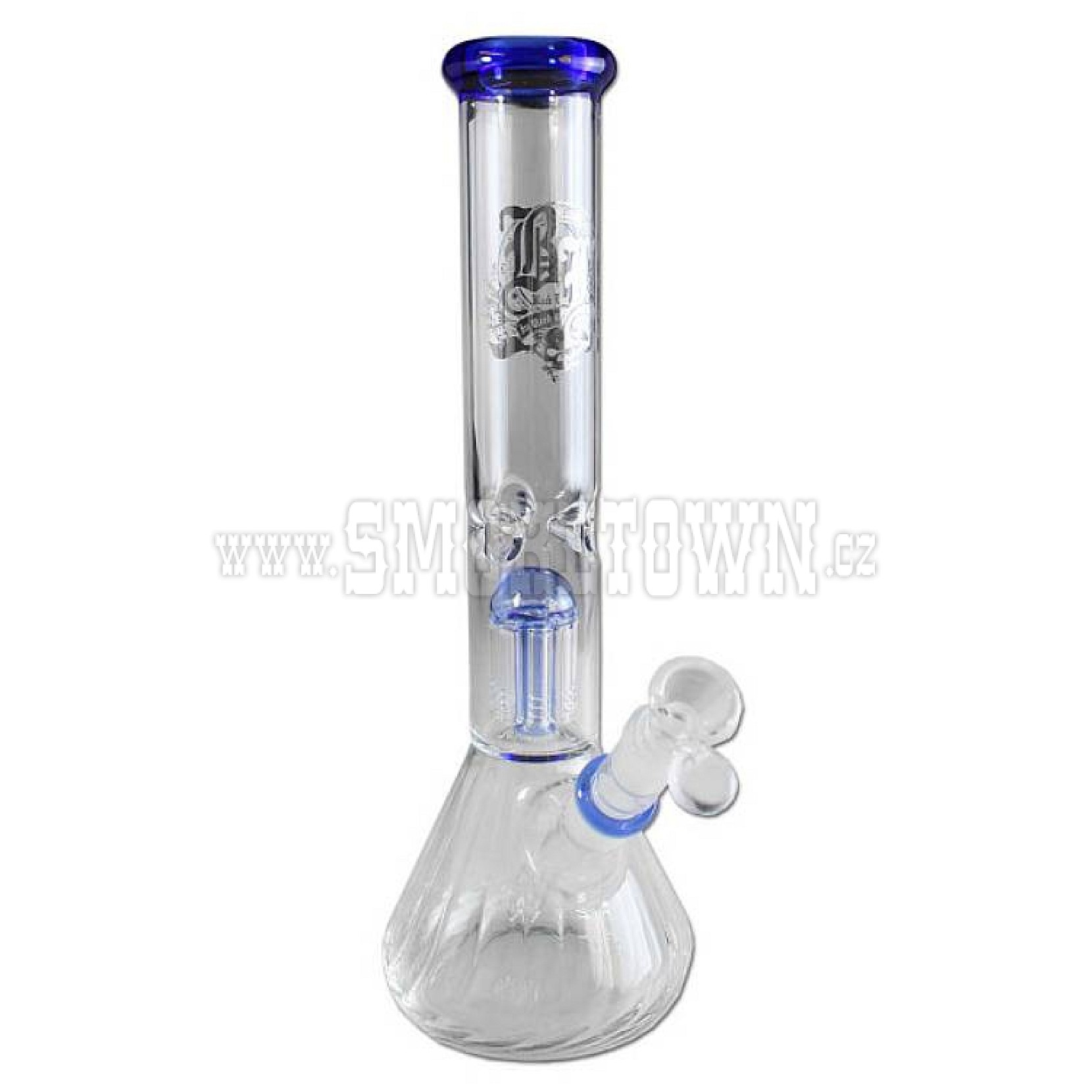 Black Leaf Ice Bong 8-AM Percolator blue 380mm