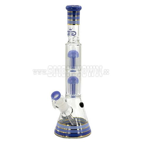 Grace Glass Golden Line Blue Beaker Bong 46cm SG 18.8