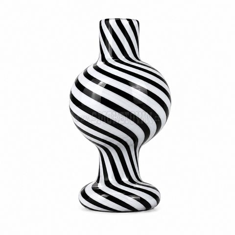 Skleněný Carb Cap Bubble – Black & White Spiral