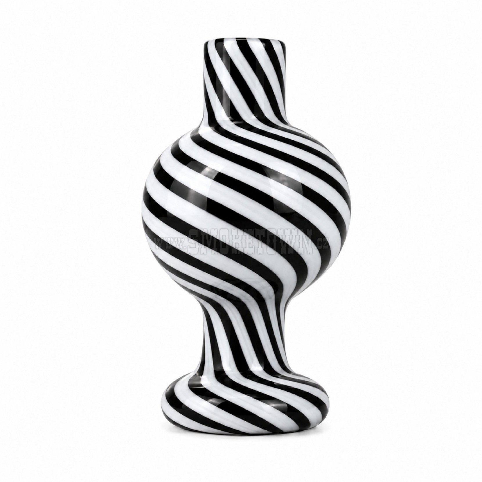 Skleněný Carb Cap Bubble – Black & White Spiral