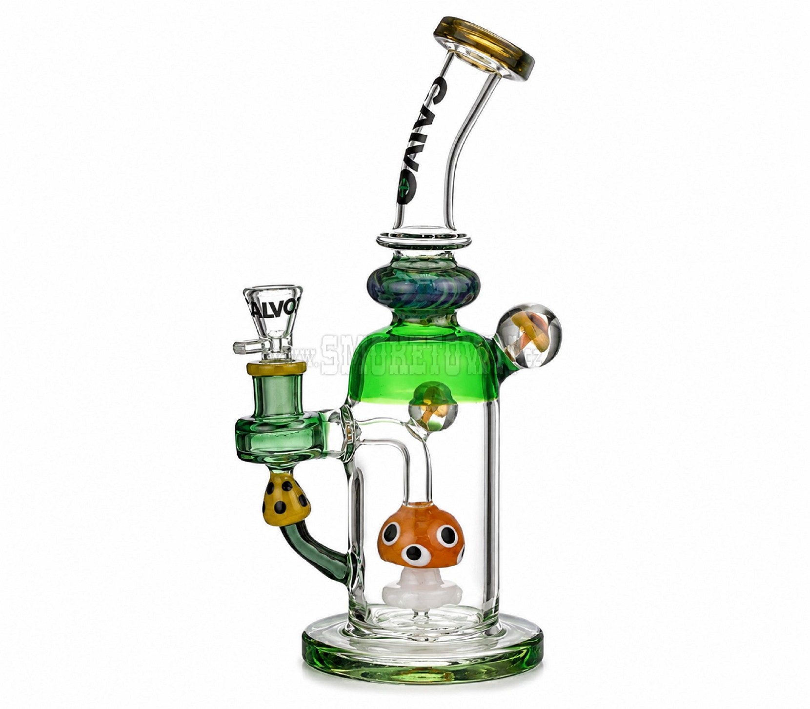 Calvo Mushroom Glass Bong Green