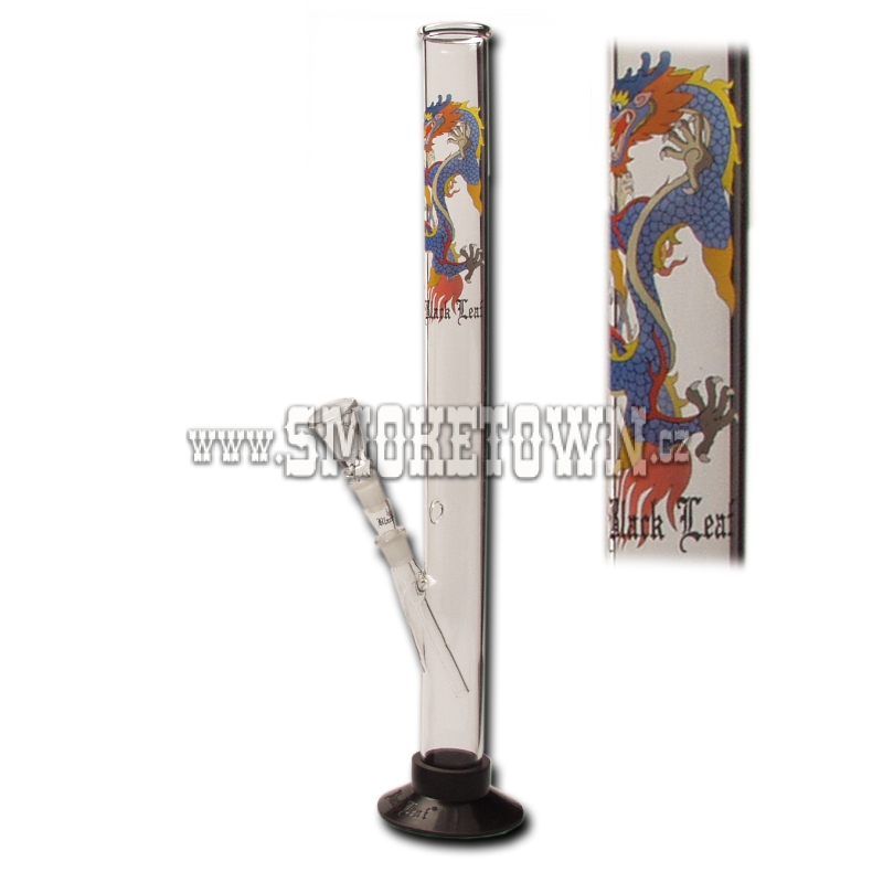 Black Leaf Blue Dragon Glass Bong Straight 50cm