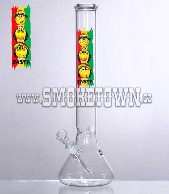 Rasta Smiley ICE Glass Bong Cone 35cm