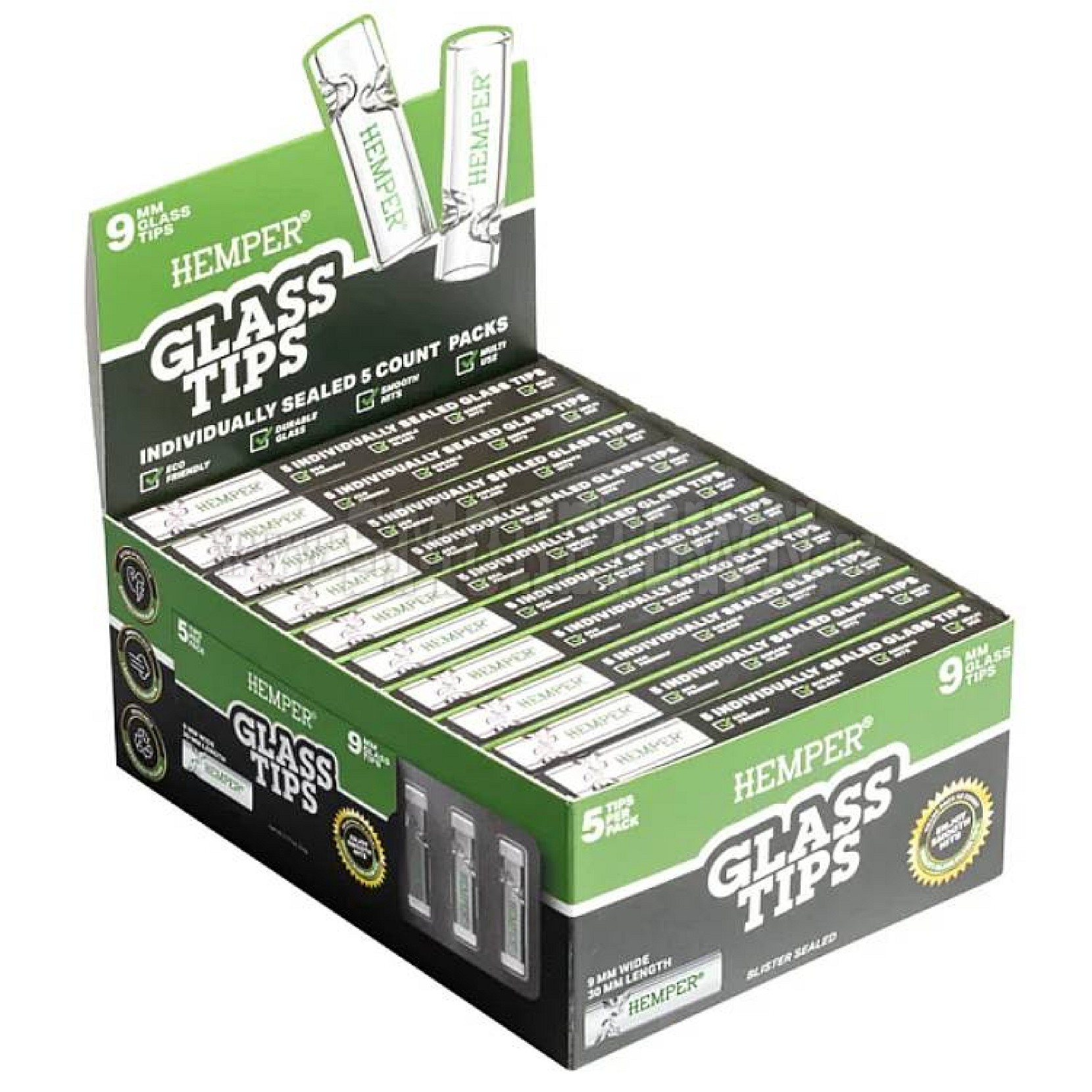 Hemper Glass Tips 9 mm –5ks