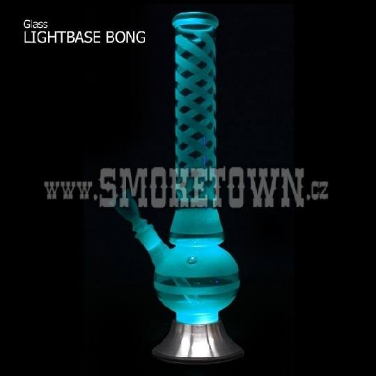 Glass Bong with LED Light Base 40cm