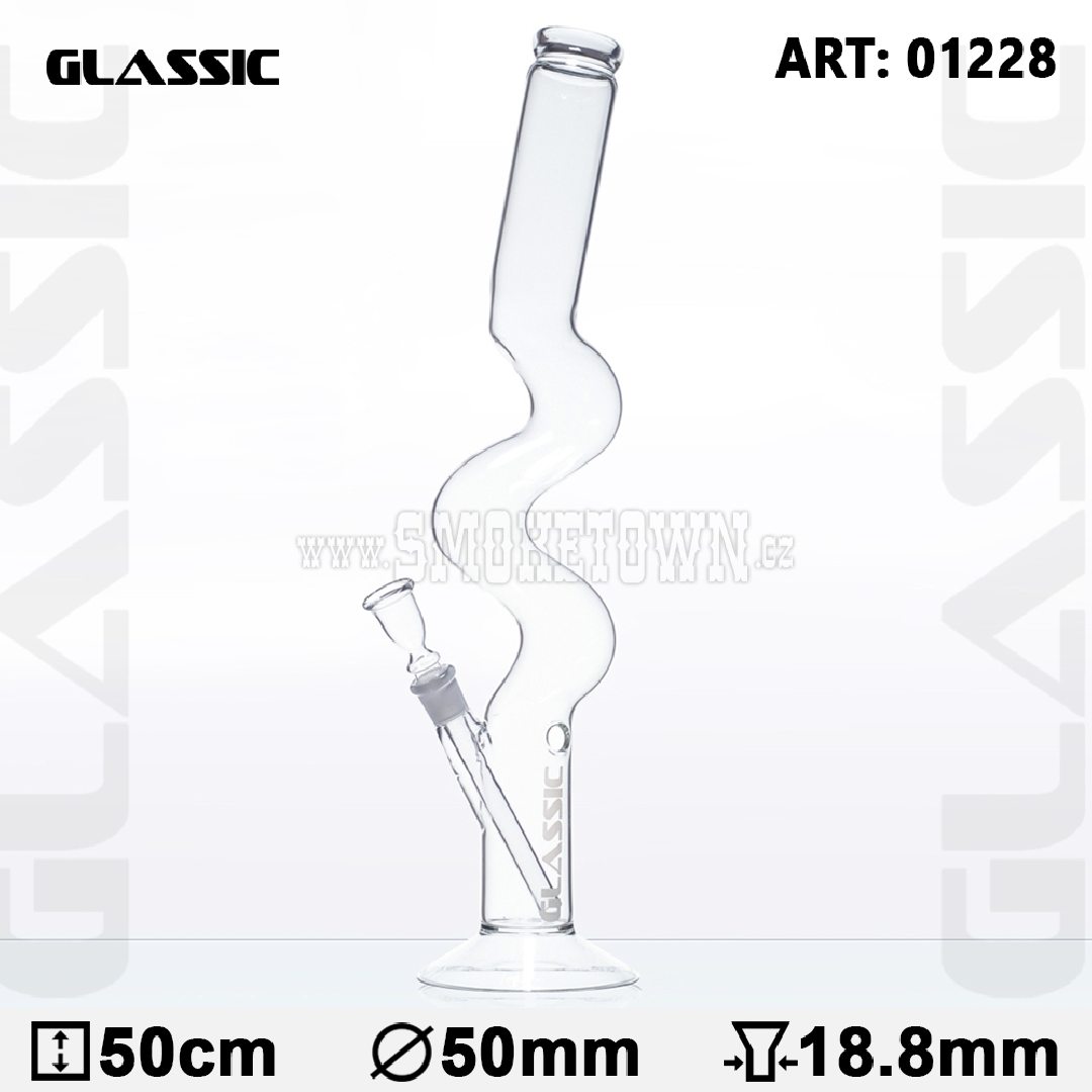 Glassic Bowel Glass Bong Curved 50cm 2