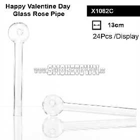 Valentine Glass Rose Pipe 13cm