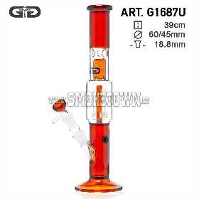 Grace Glass Icebong 2xDrum Percolator Umber 39cm