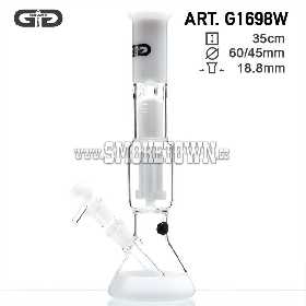 Grace Glass Icebong 2xDrum Percolator White 35cm
