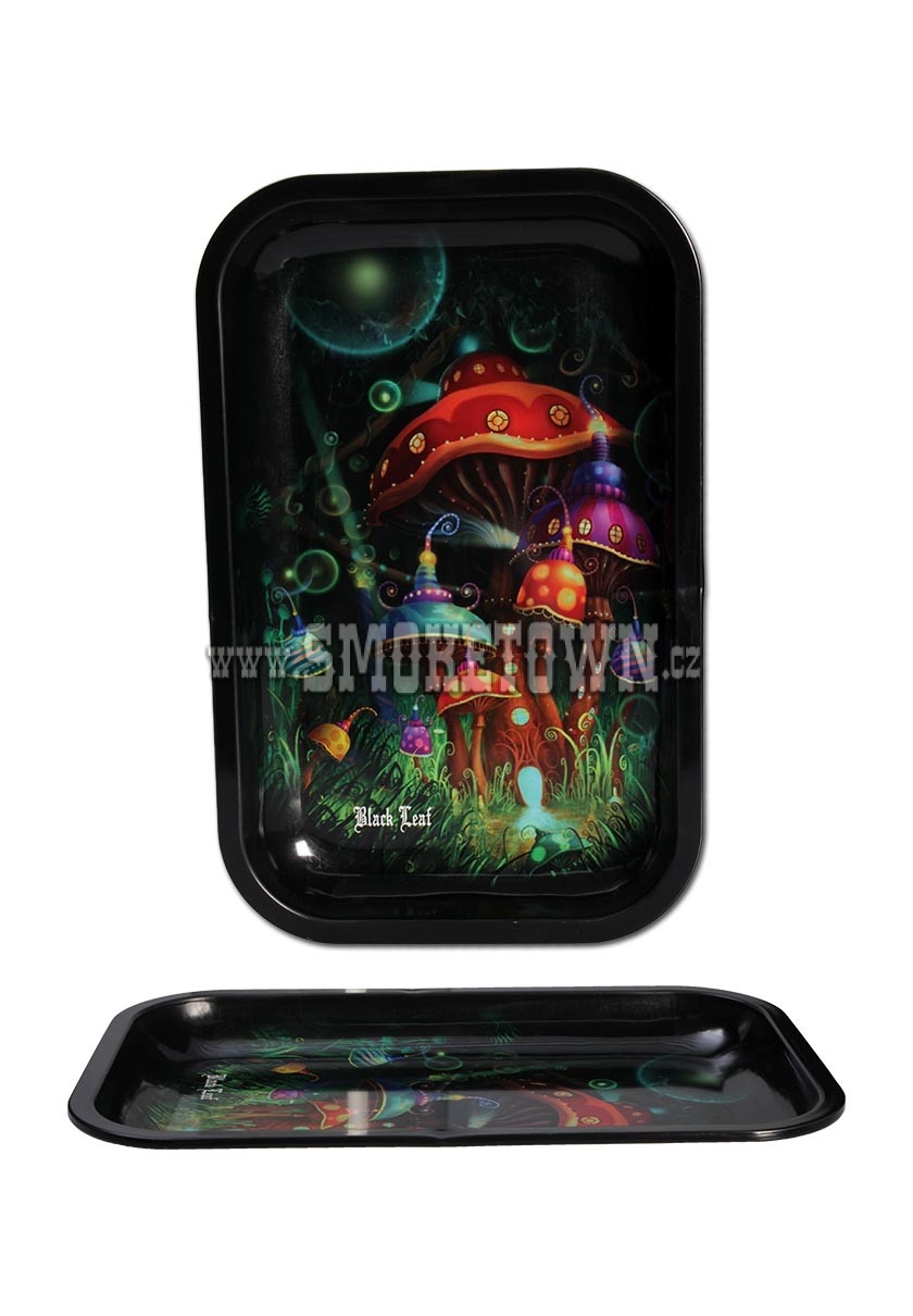 Tray Black Leaf Mushroom 27,5x17,5cm