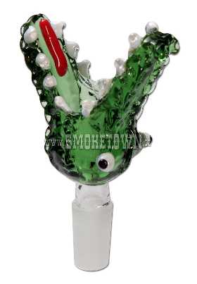 Glass Bowl Crocodile green SG14