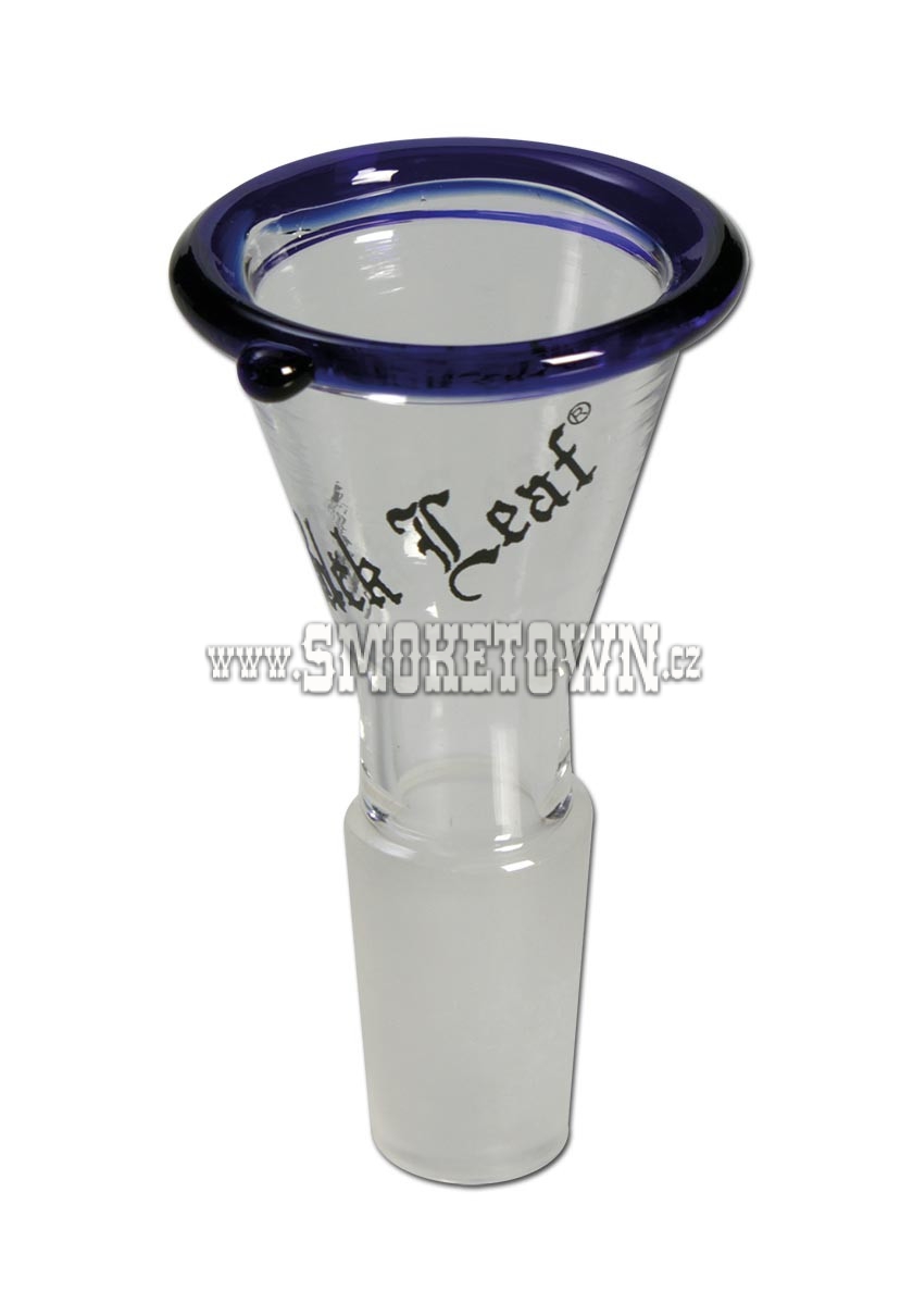 Black Leaf Glass Bowl Conical blue SG14