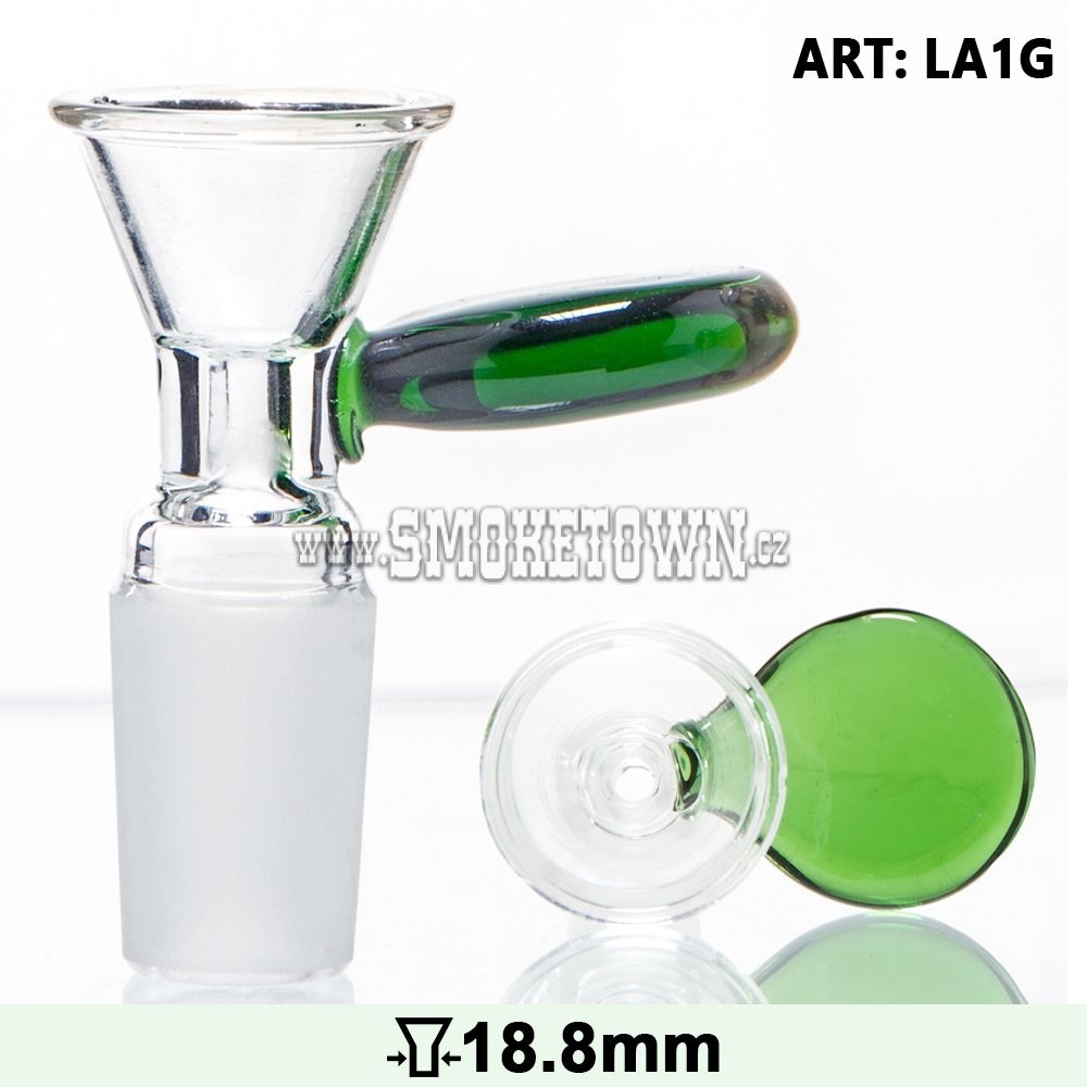 Glass Bowl Green Handle SG18