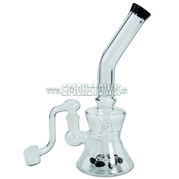 Oil Glass Bong with Banger Steam Turbine Black 25cm