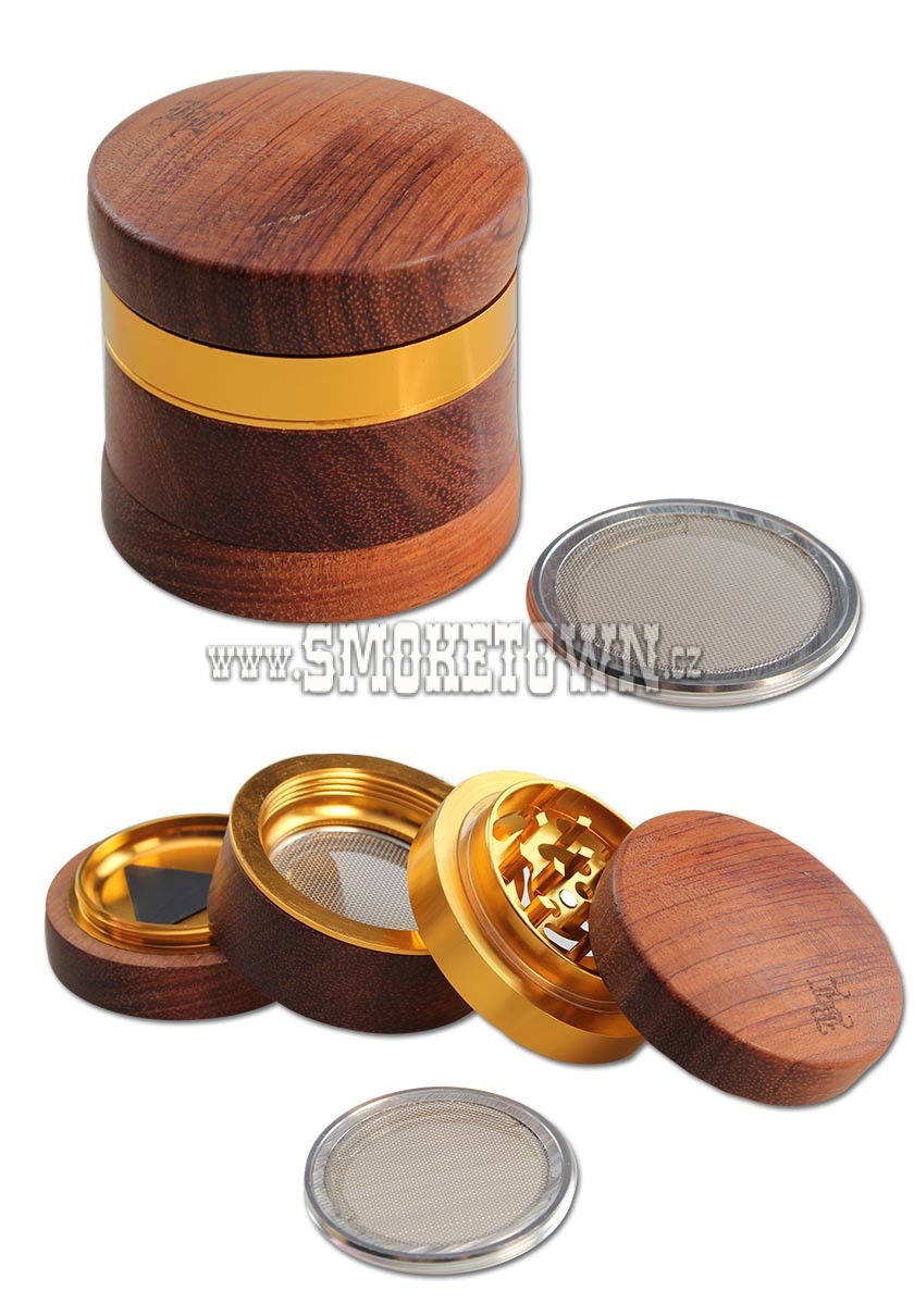 Black Leaf Wooden Grinder 4part