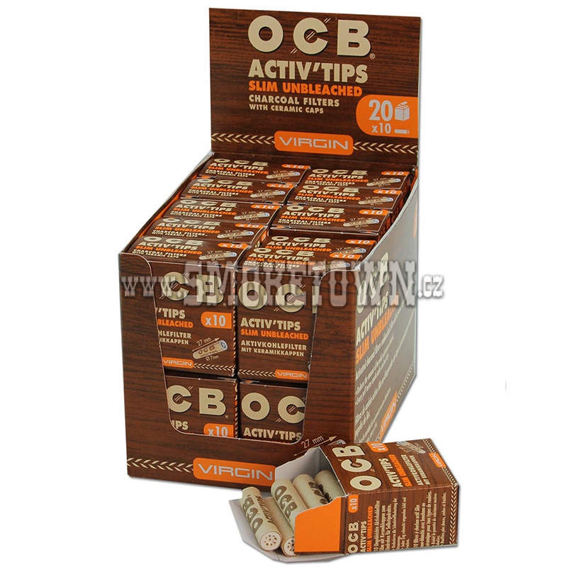 OCB Activ Tips Slim Unbleached