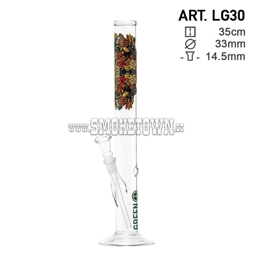Greenline Peace Glass Bong Straight 35cm