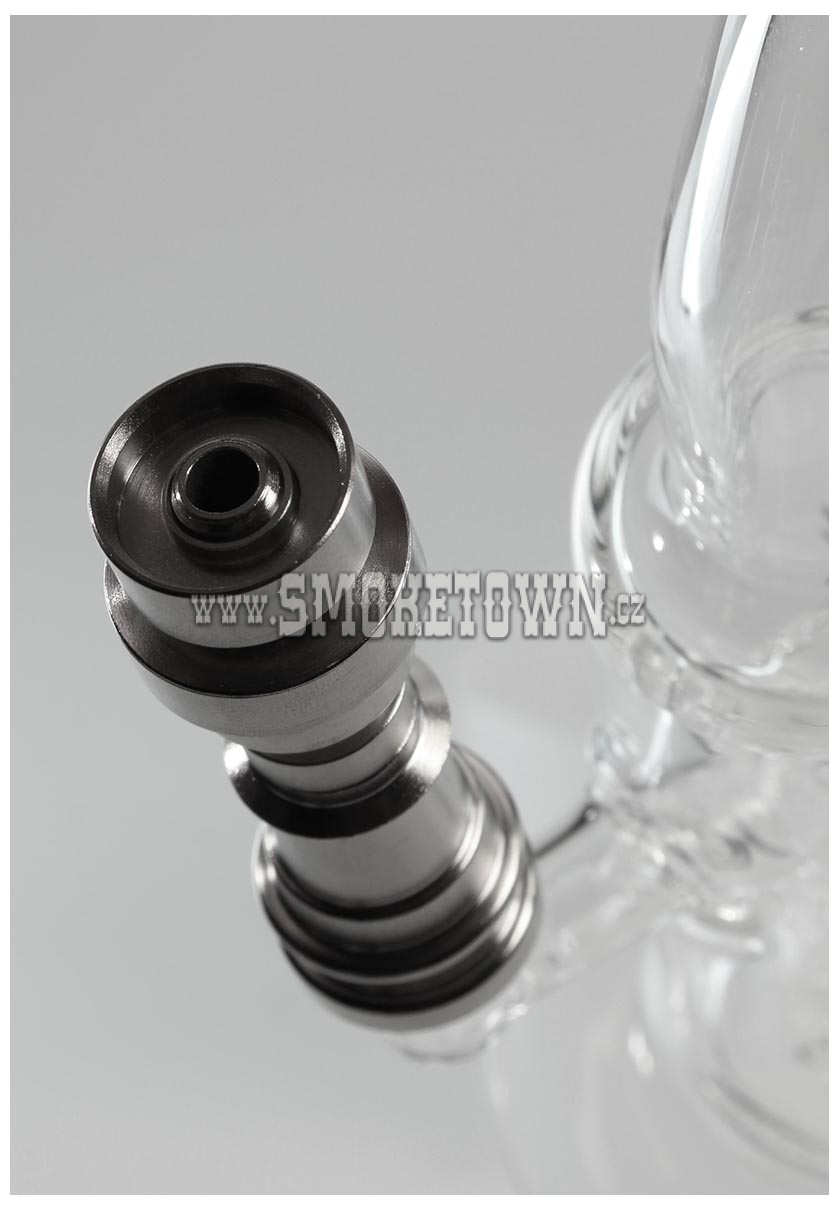 Black Leaf Bird Cage Glass Bong Titanium Oil Nail 21cm 2