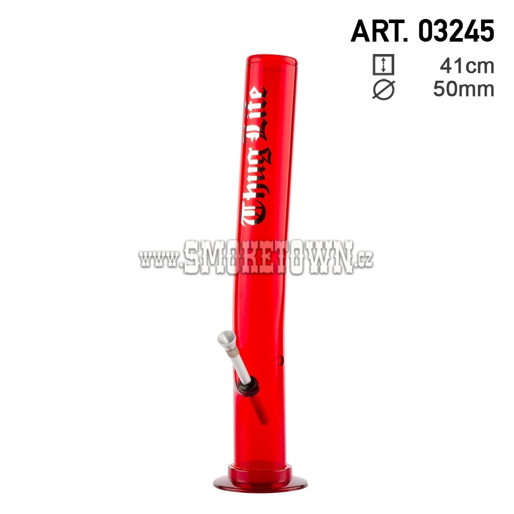 Acrylic Bong Thug Life Red 41cm