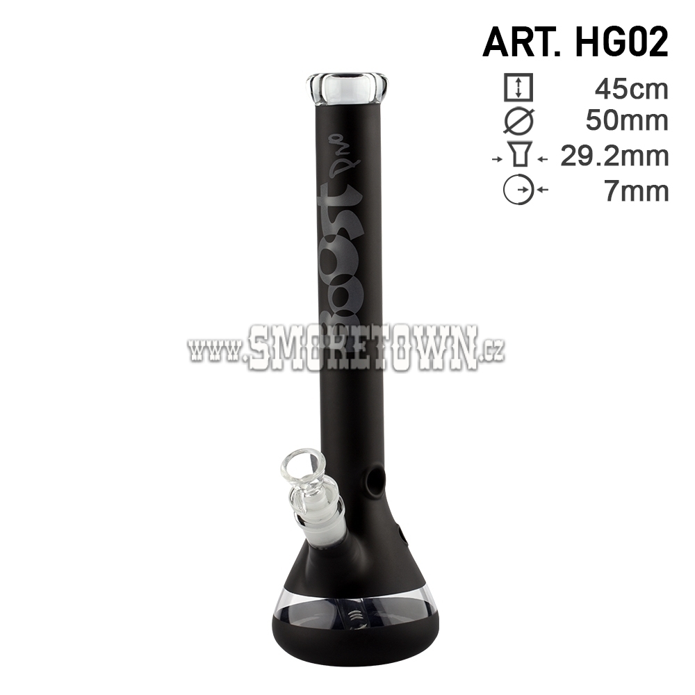 Boost Pro Beaker Glass Bong Black 45cm