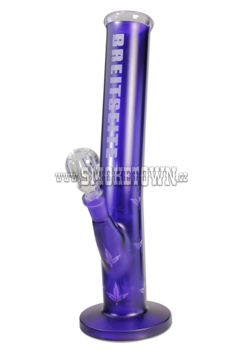 Breitseite Leaf Glass Bong bent Violet 36cm