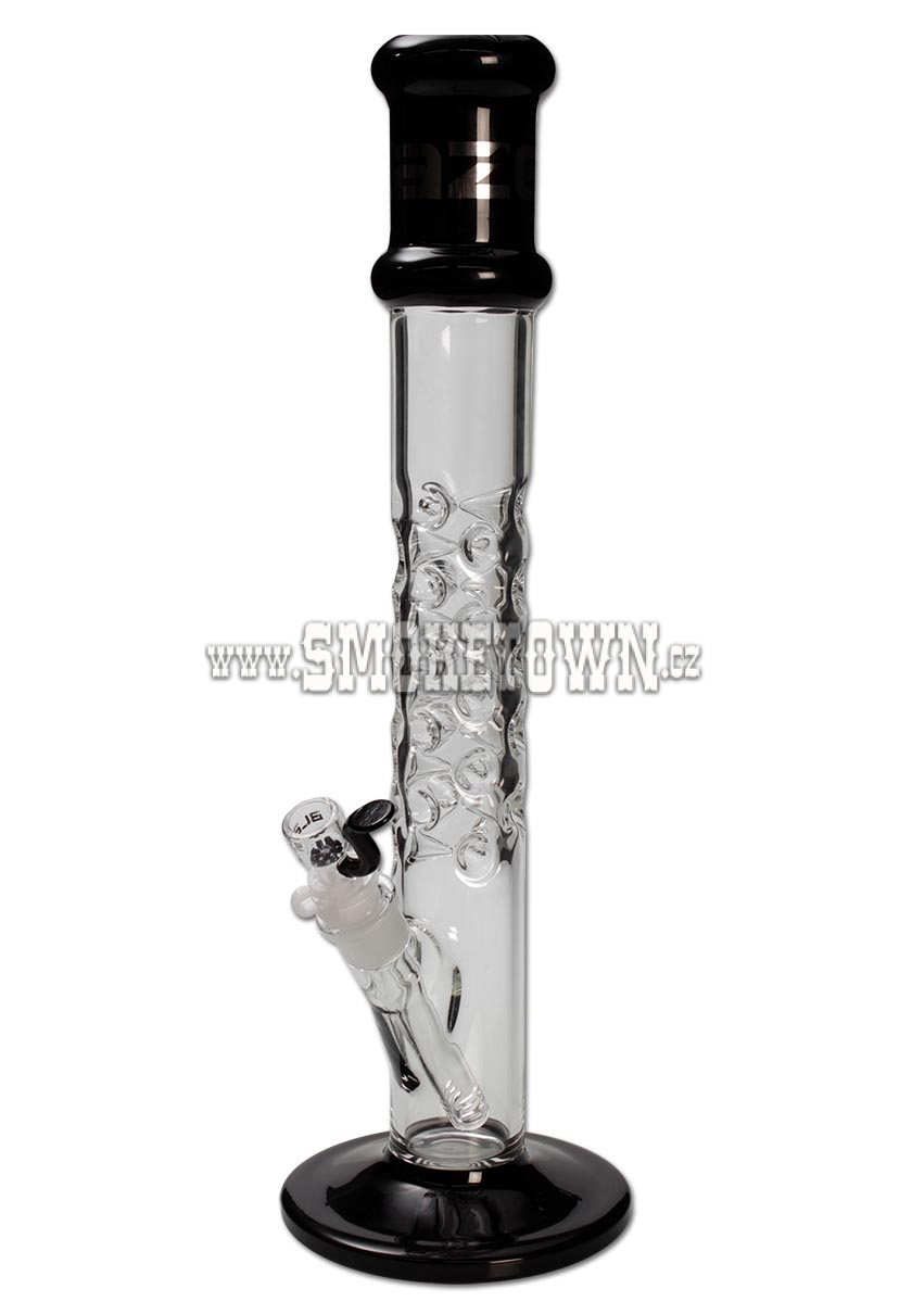 BLAZE GLASS Spike Cylinder Bong Ice black 42cm