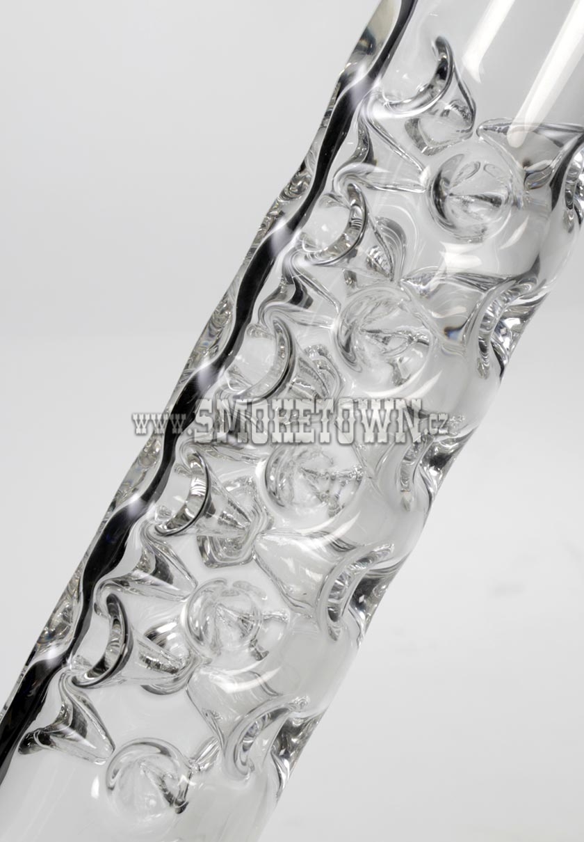 BLAZE GLASS Spike Cylinder Bong Ice black 42cm 2