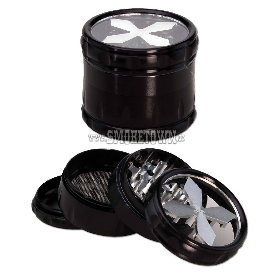 Black Leaf Cross Grinder 4-part Silver