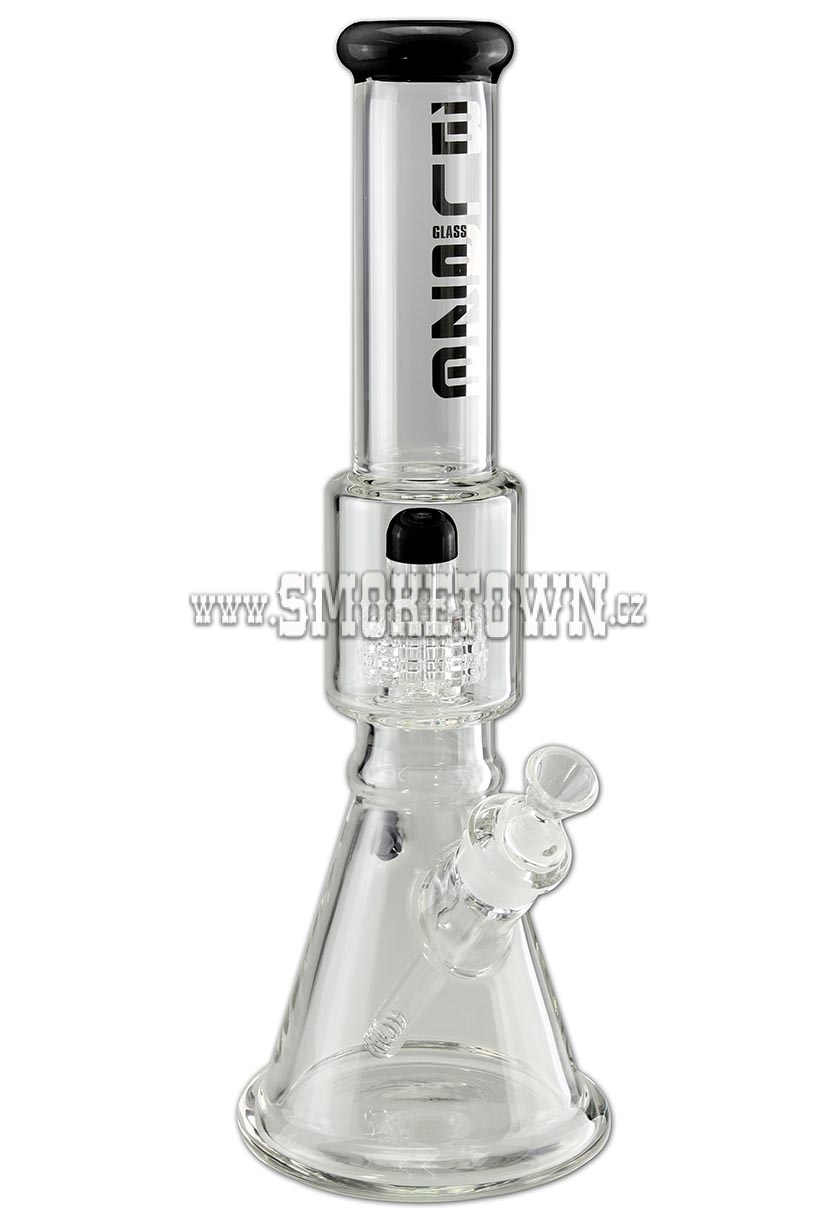 Blaze Glass Ice Bong Drum Percolator Black 40cm