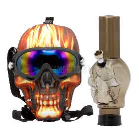 Flame Skull Bong Mask
