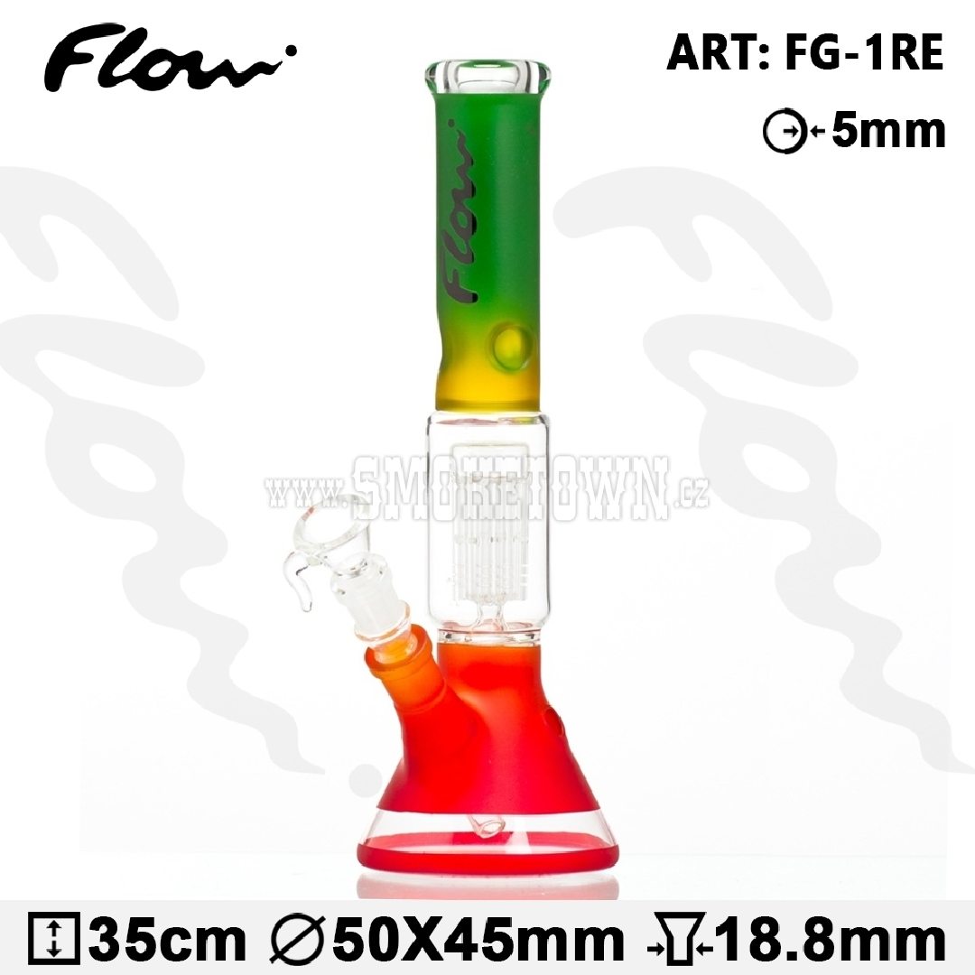 Flow beaker bong glass Rasta 35cm