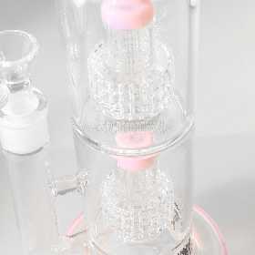 BL Ice Bong 2x Drum Percolator Pink 40 cm 2